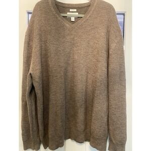 Joseph Abboud Men's Size 2X Classic Fit Brown V-Neck Sweater‎